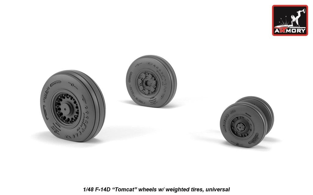 Armory Models AW48327 F-14D Tomcat late type wheels w/ weighted tires 1/48