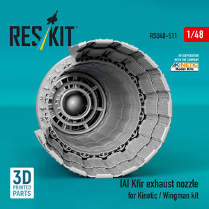 RESKIT RSU48-0511 IAI Kfir exhaust nozzle for Kinetic / Wingman kit (3D Printed) 1/48