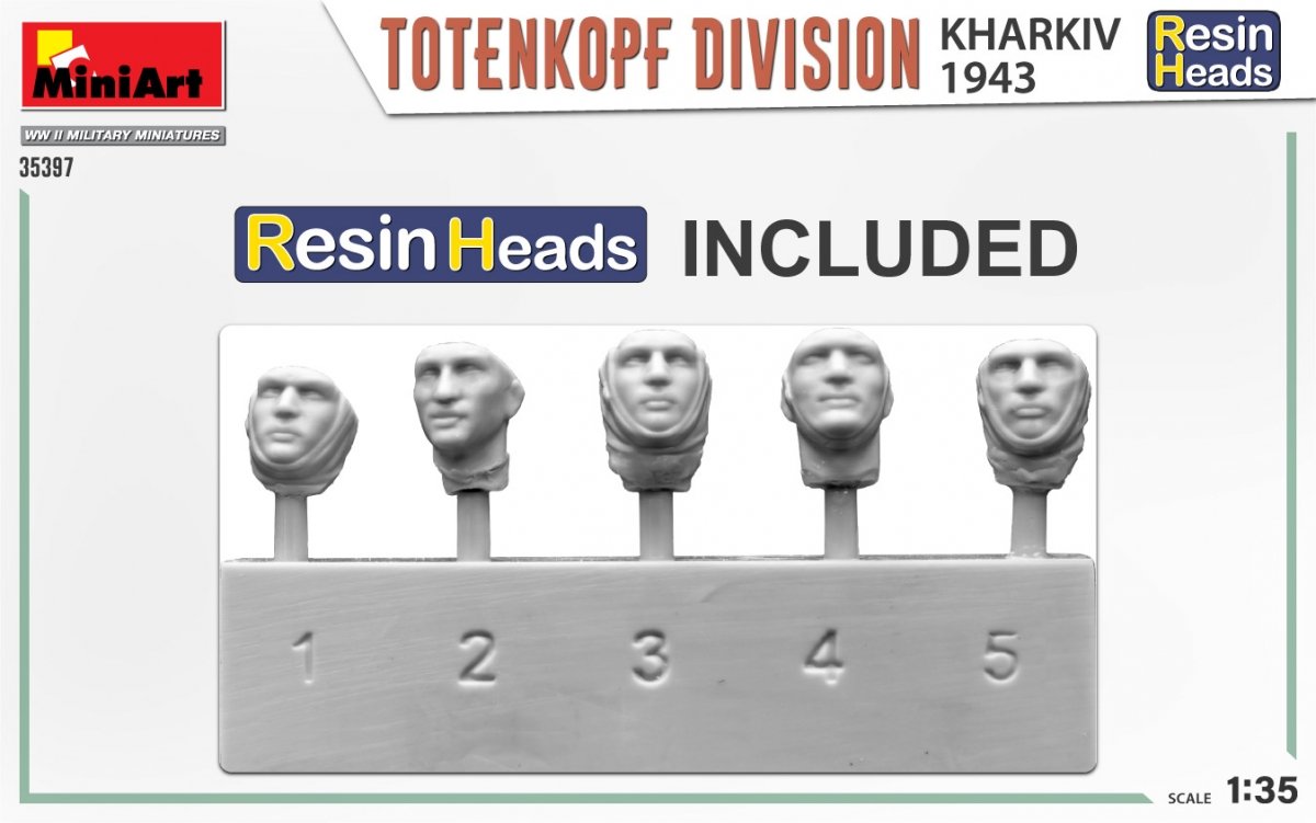 MiniArt 35397 TOTENKOPF DIVISION. KHARKOV 1943. RESIN HEADS 1/35 – image 2