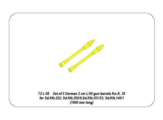 Aber 72L-58 Set of 2 gun barrels KwK 38 1/72 – image 5