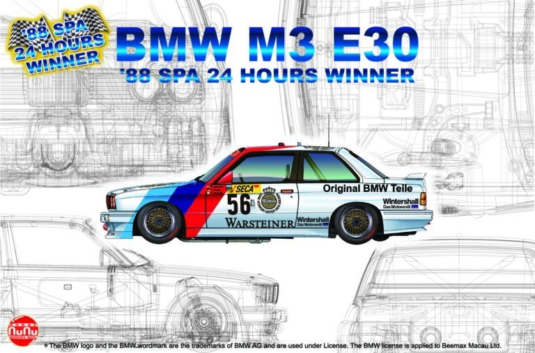 NuNu PN24017 Racing Series BMW M3 E30 Group A 1988 Spa 24 Hours Winner 1/24