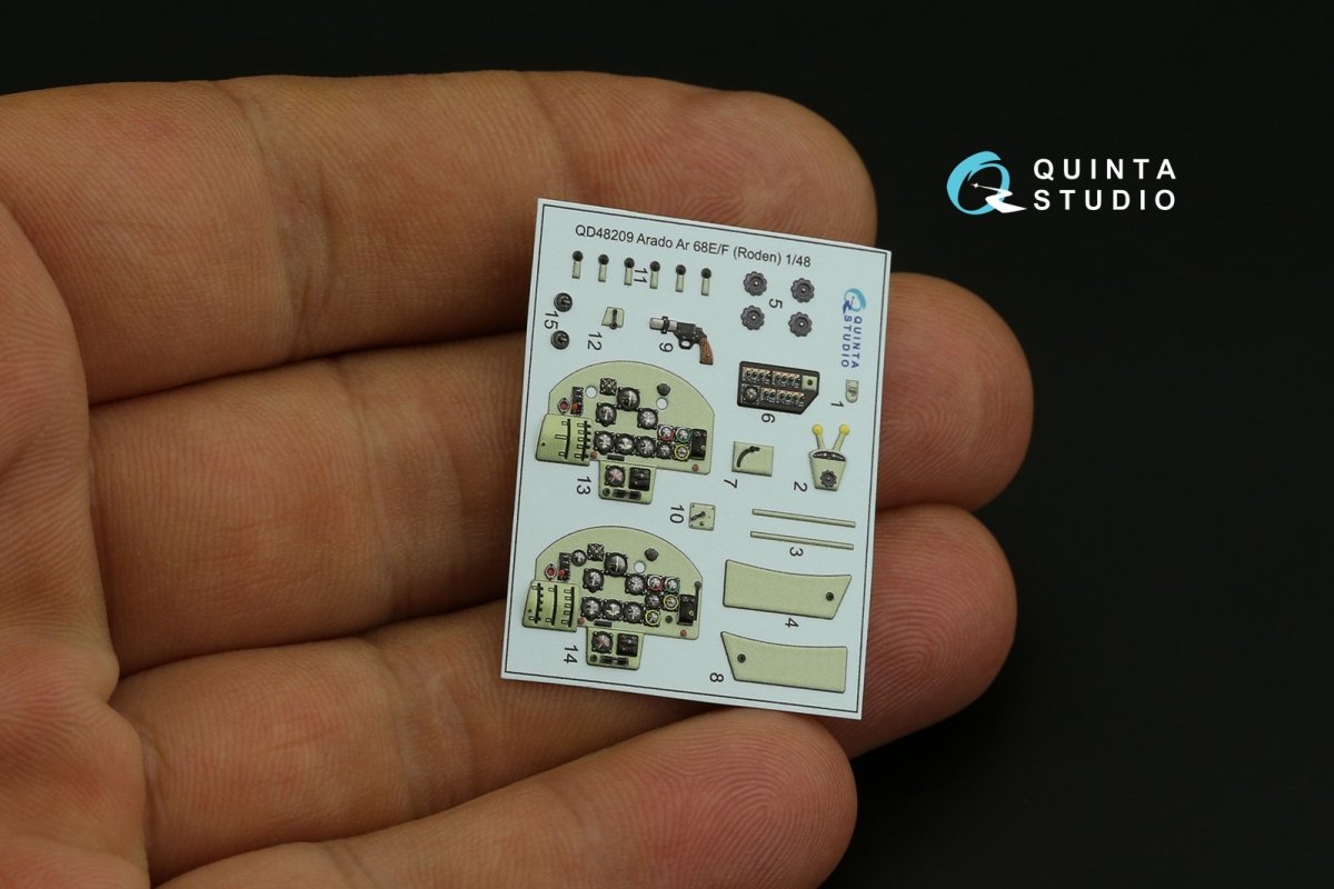 Quinta Studio QD48209 Arado Ar 68 E/F 3D-Printed &amp;amp; colored Interior on decal paper (Roden) 1/48 – image 2