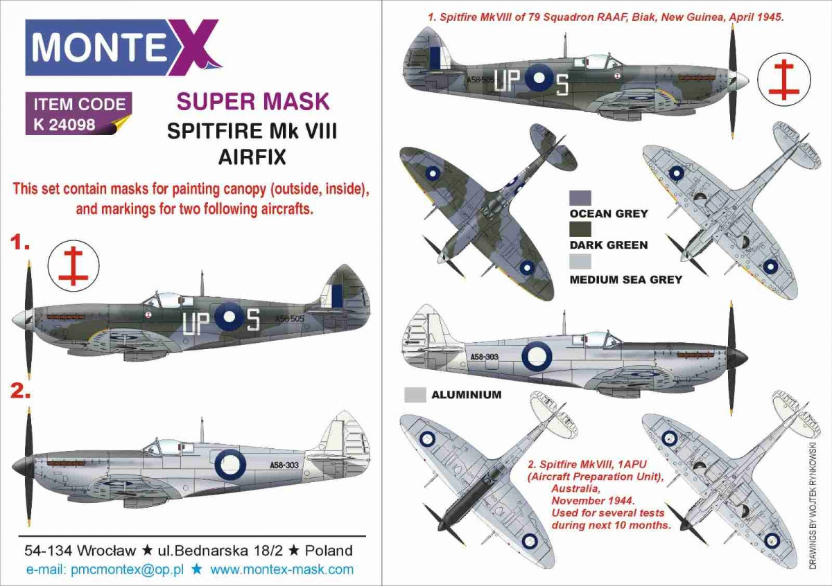 Montex K24098 SPITFIRE VIII pour AIRFIX 1/24
