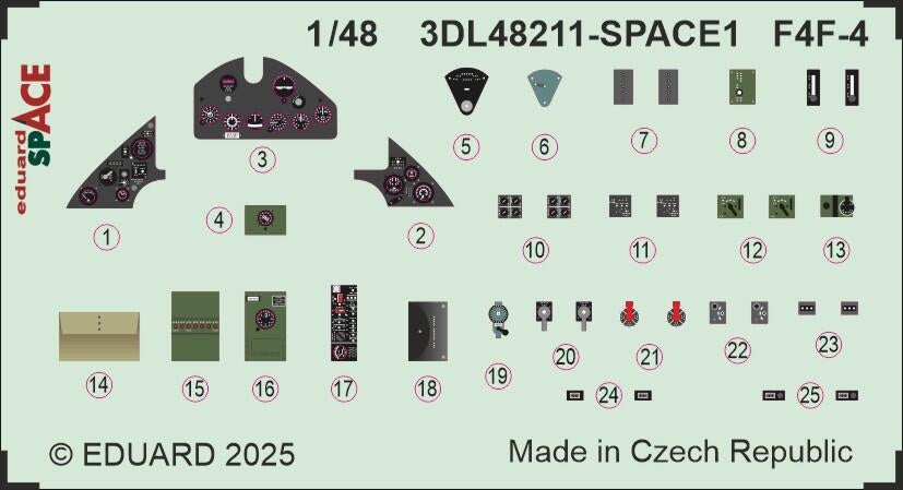 Eduard 3DL48211 F4F-4 SPACE Academy 1/48 – obrázek 3