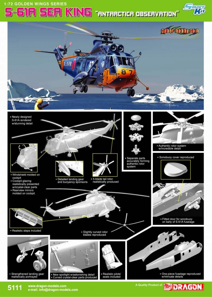 Dragon 5111 S-61A SeaKing &amp;quot;Antracticia Observation&amp;quot; 1/72 – obrázek 3