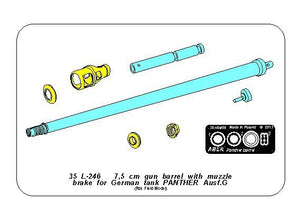 Aber 35L-246 7.5cm Barrel with Muzzle brake for Panther Ausf.G (For Rye Field Model) 1/35 – Bild 3