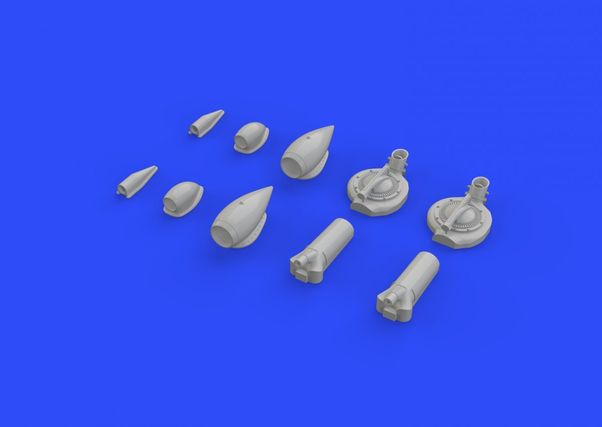 Eduard 648285 P-38F turbochargers &amp; air intakes ACADEMY 1/48