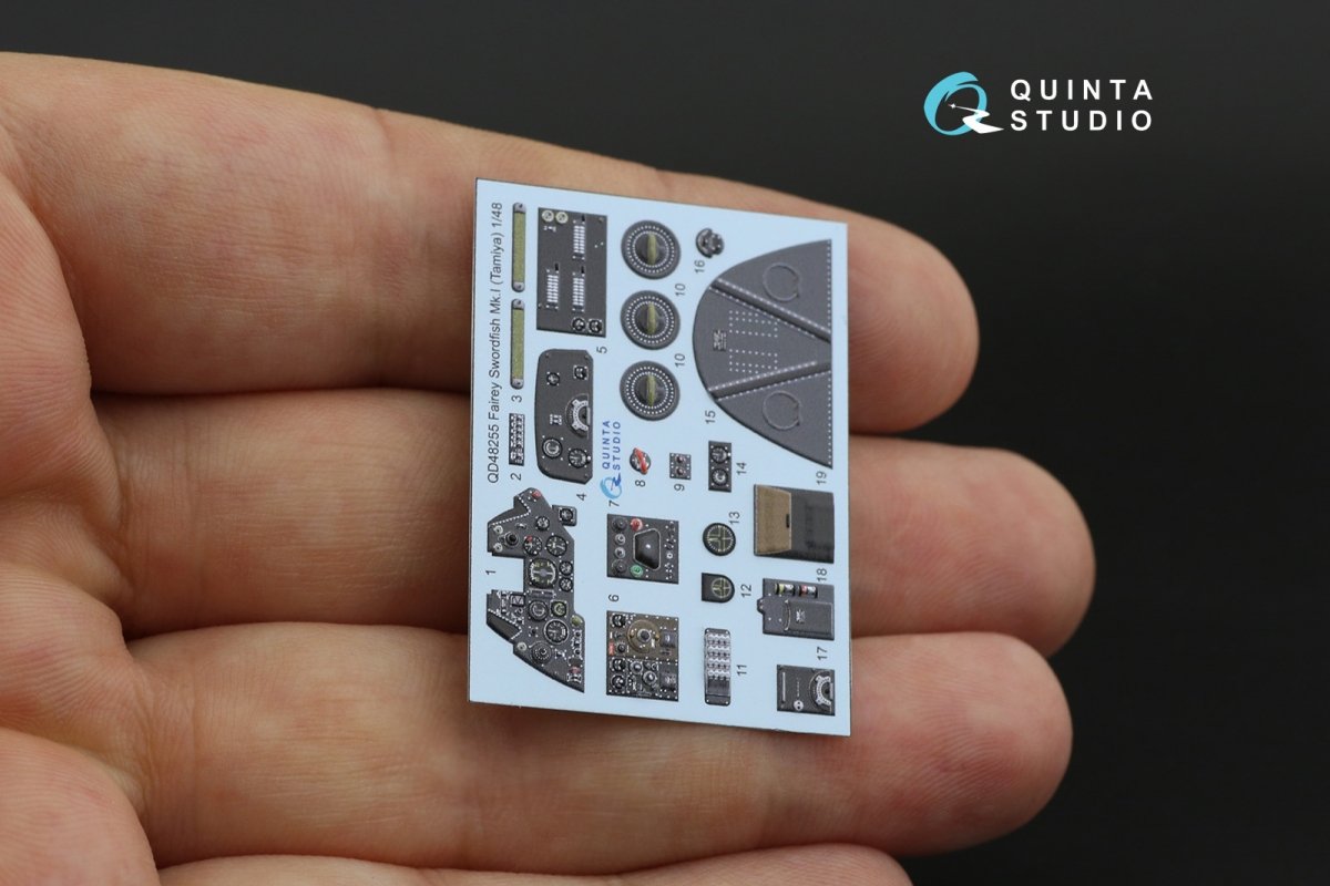 Quinta Studio QD48255 Swordfish Mk.I 3D-Printed &amp;amp; colored Interior on decal paper (Tamiya) 1/48 – obrázek 8