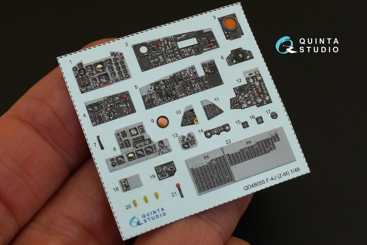 Quinta Studio QD48055 F-4J 3D-Printed &amp;amp; colored Interior on decal paper (for ZM SWS kit) 1/48 – image 6