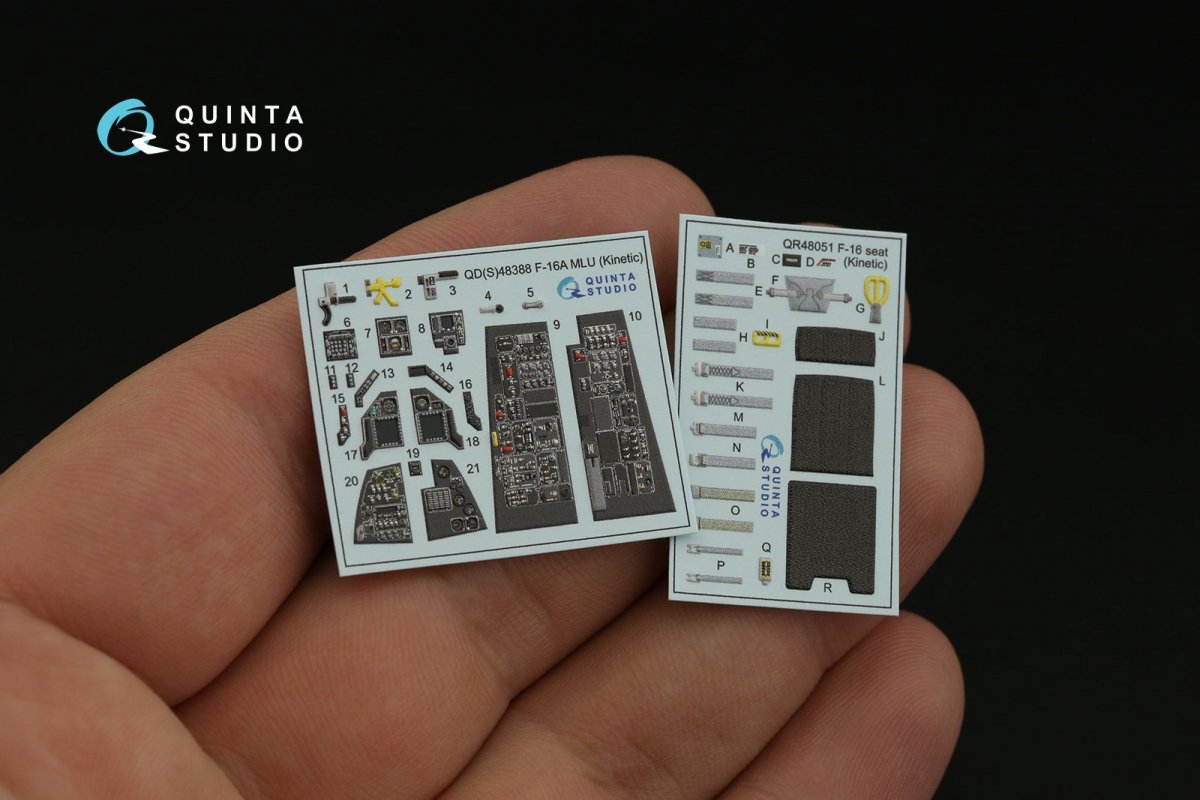 Quinta Studio QD48388 F-16A MLU 3D-Printed &amp;amp; colored Interior on decal paper (Kinetic) 1/48 – Bild 4