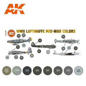 AK Interactive AK11717 WWII LUFTWAFFE MID-WAR COLORS 8x17 ml – image 2