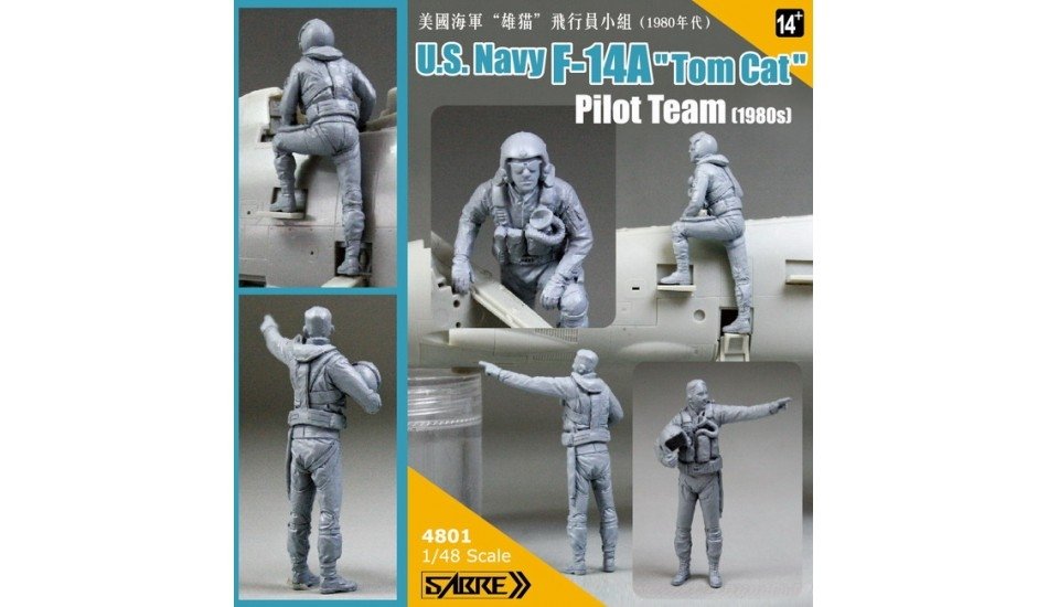 Saber 4801 USNavy F-14A "Tomcat" Pilot Team (1980s) 1/48