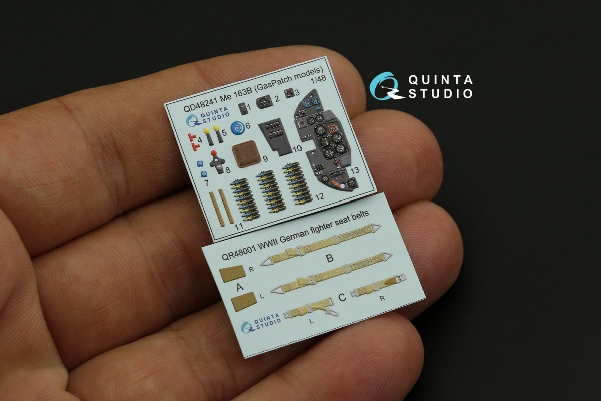 Quinta Studio QD48241 Me 163B 3D-Printed &amp;amp; colored Interior on decal paper (GasPatch models) 1/48 – image 5