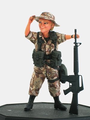 FineMolds FT5 Gulf War US Infantry Woman &amp;amp; M16A2 1/12 – obrázek 2