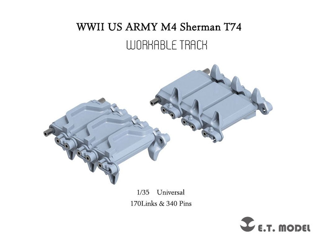 ET Model P35-090 WWII US ARMY M4 Sherman T74 Workable Track (3D Printed) 1/35