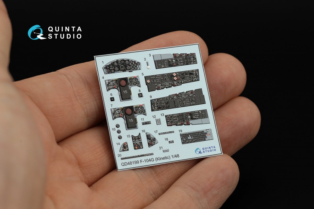 Quinta Studio QD48199 F-104G 3D-Printed &amp;amp; colored Interior on decal paper (Kinetic) 1/48 – image 5