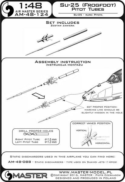 Master AM-48-124 Sukhoi Su-25 (Frogfoot) - Pilot Tubes 1/48 – image 4