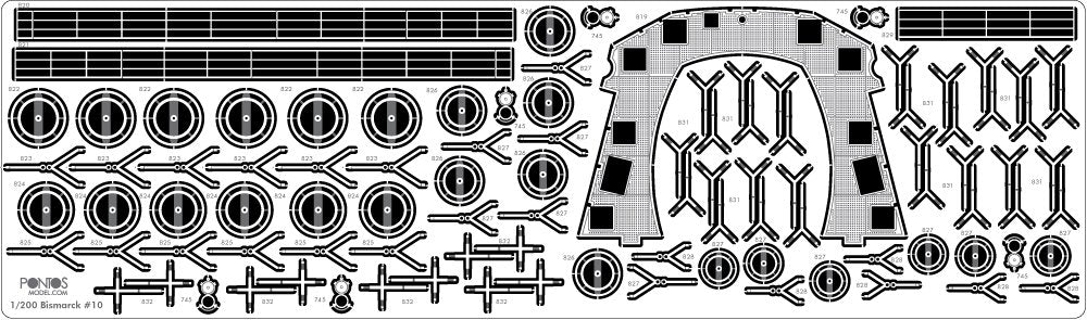 Pontos 22001F2 BISMARCK 1941 Detail Up Set Basic Ver.2 1/200 – obrázek 12