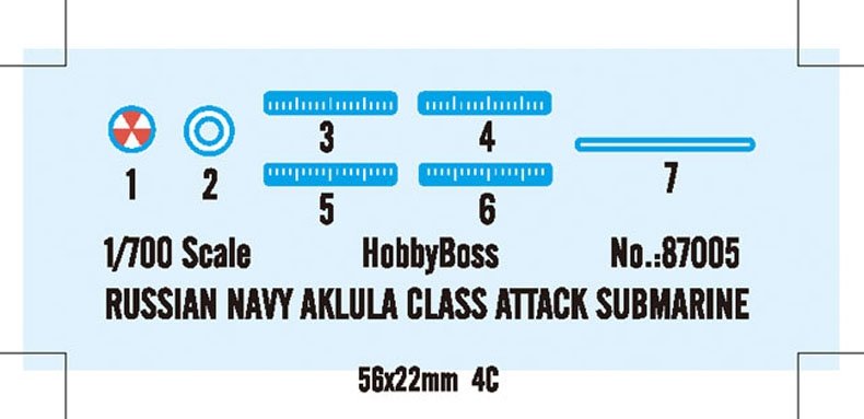 Hobby Boss 87005 Russian Navy Akula Class Attack Submarine 1/700 – Bild 3