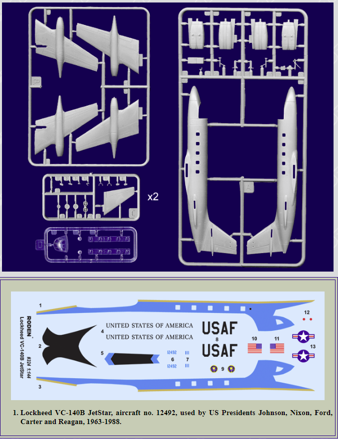 Roden 324 Lockheed VC-140B JetStar 1/144 – image 2