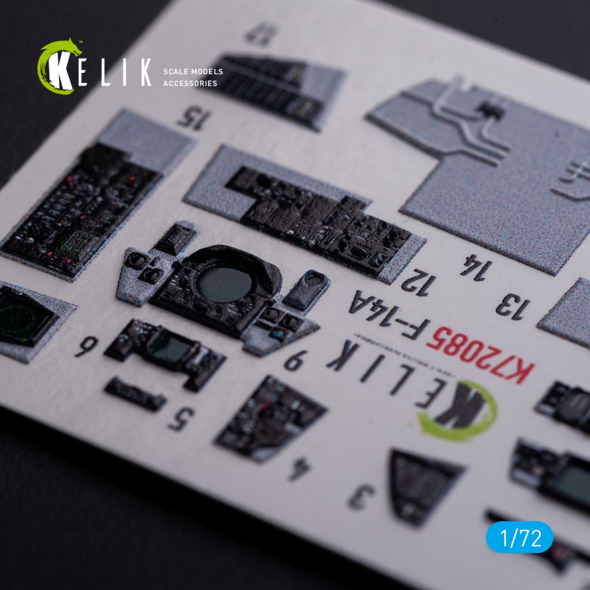 KELIK K72085 F-14A Tomcat - interior 3D decals for Hasegawa kit 1/72 – imagen 8