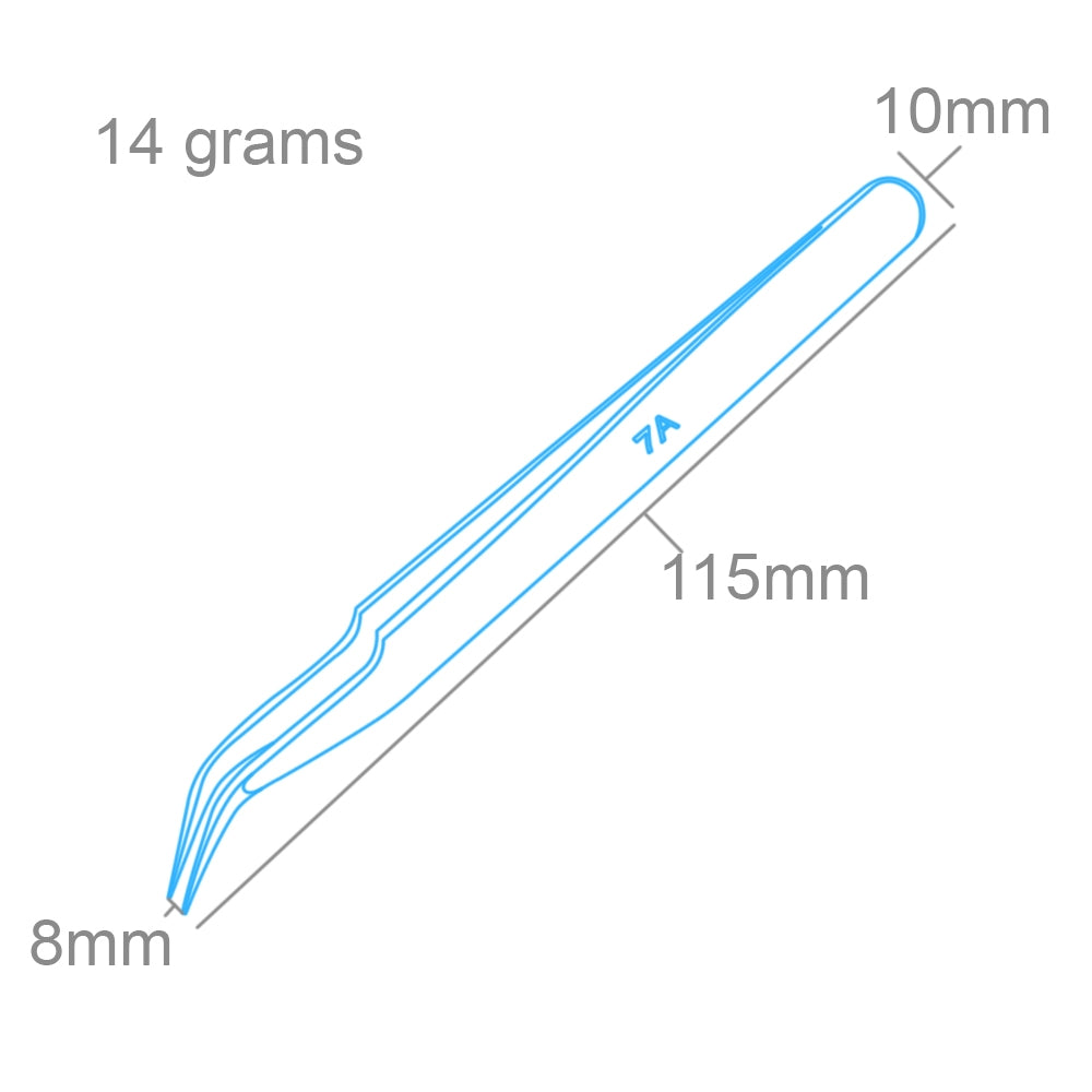 Modelcraft PTW2185-7 Extra Fine Curved Stainless Steel Tweezers (115mm) – obrázek 2