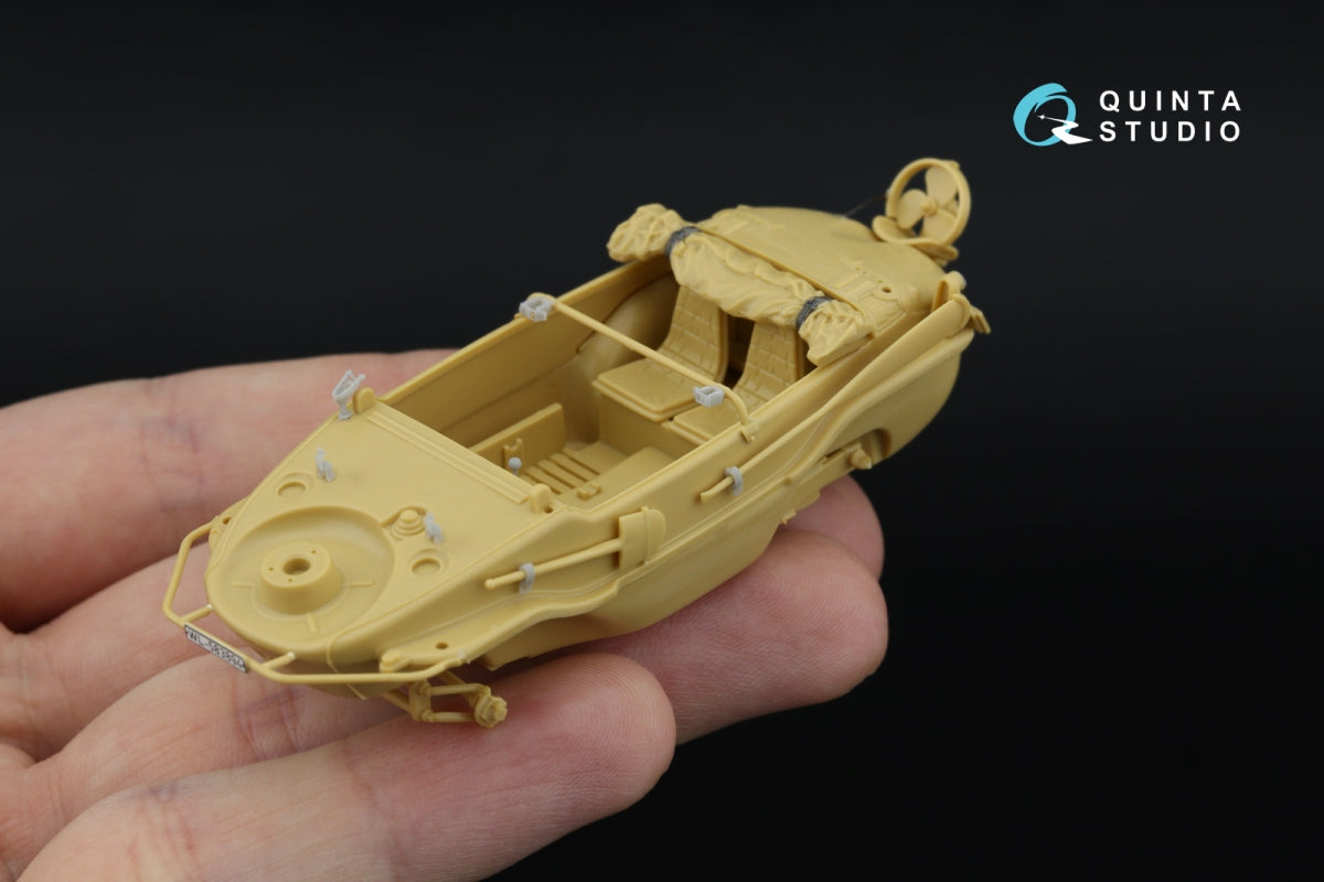 Quinta Studio QD+48553 Schwimmwagen type 166 3D-Printed &amp;amp; colored Interior on decal paper (Tamiya) (with 3D-printed resin parts) 1/48 – Bild 11