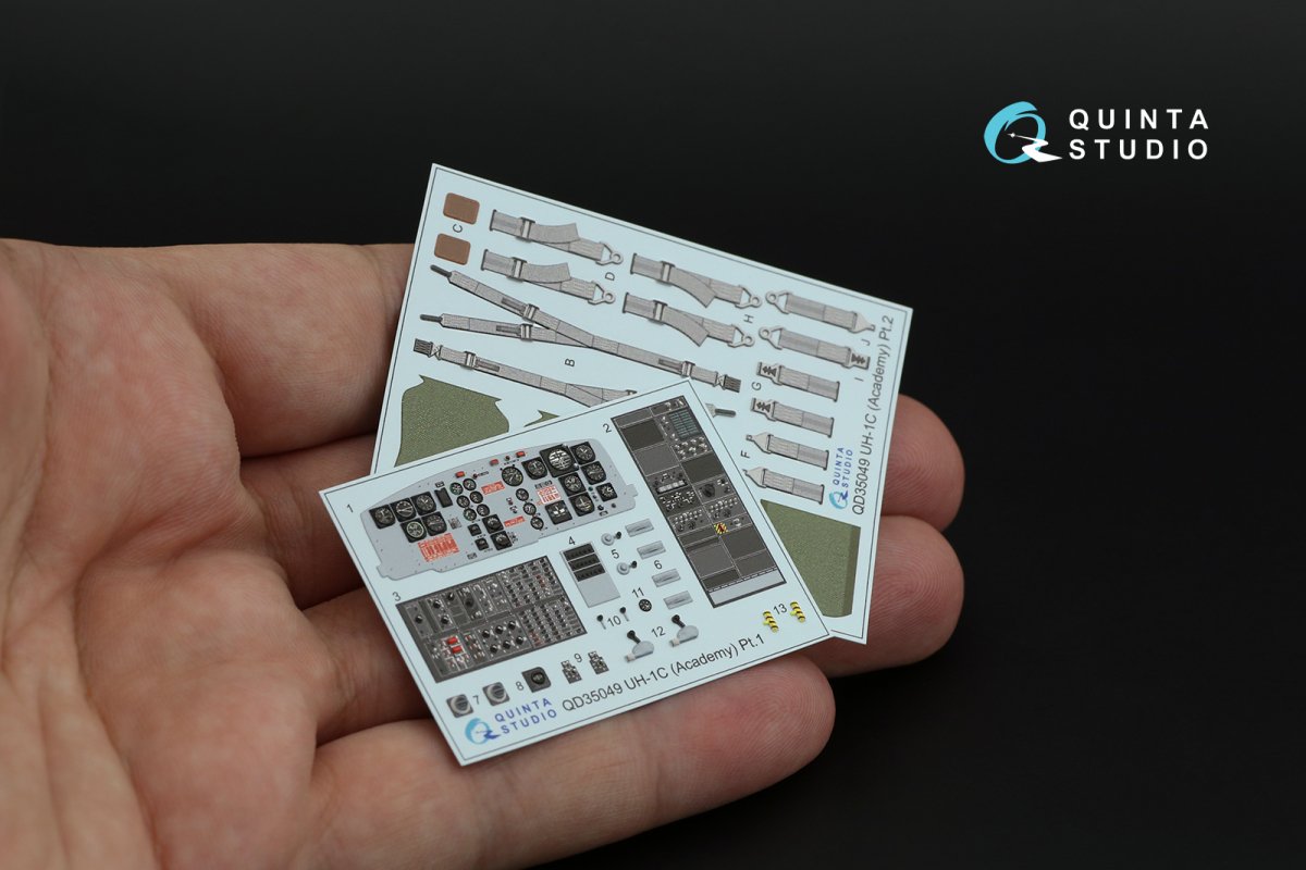 Quinta Studio QD35049 UH-1C 3D-Printed &amp;amp; colored Interior on decal paper (Academy) 1/35 – image 9