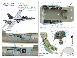 Quinta Studio QD48278 F/A-18А++ 3D-Printed &amp;amp; colored Interior on decal paper (HobbyBoss) 1/48 – image 2