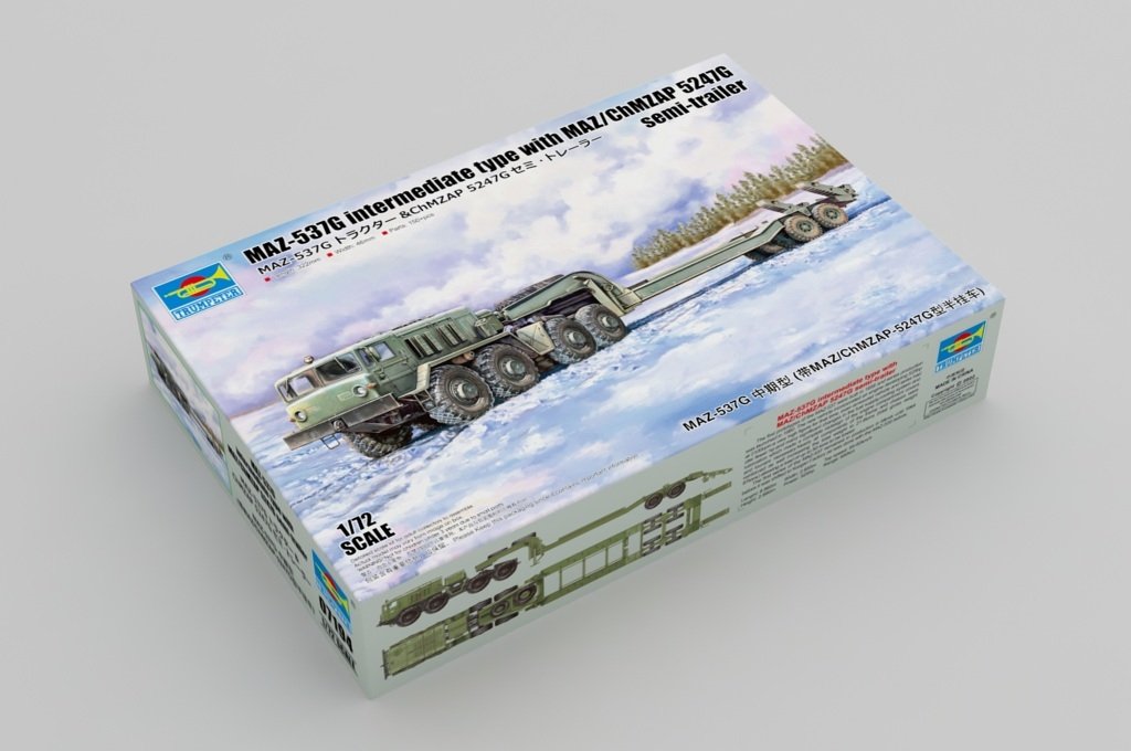 Trumpeter 07194 MAZ-537G intermediate type with MAZ/ChMZAP 5247G semi-trailer 1/72 – image 2