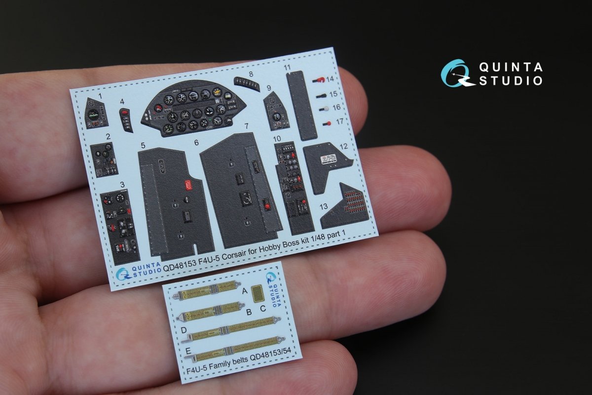 Quinta Studio QD48153 F4U-5 3D-Printed &amp;amp; colored Interior on decal paper (for Hobby Boss kit) 1/48 – image 3