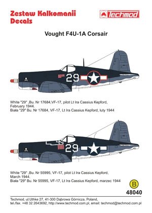 Techmod 48040 - Vought F4U-1A Corsair 1/48 – image 2