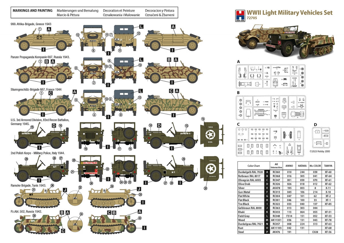 Hobby 2000 72705 WWII Light Military Vehicles Set – Academy + CARTOGRAF1/72 – image 2