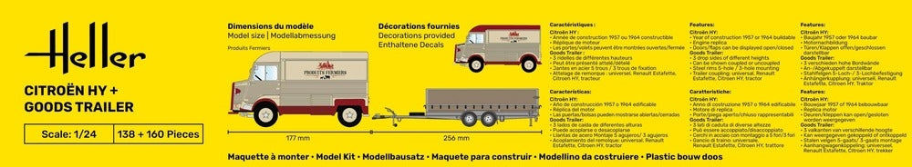 Heller 50331 Citroen HY + Goods Trailer 1/24 – image 5