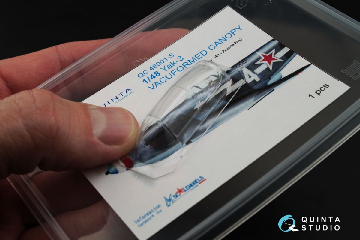 Quinta Studio QC48001-S Yak-3 vacuformed clear canopy 1 pcs (for 4814 Zvezda kit) 1/48 – image 7