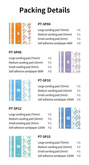 DSPIAE PT-SP15 Acrylic Sanding #1500 Pad Set 3 pcs – imagen 2