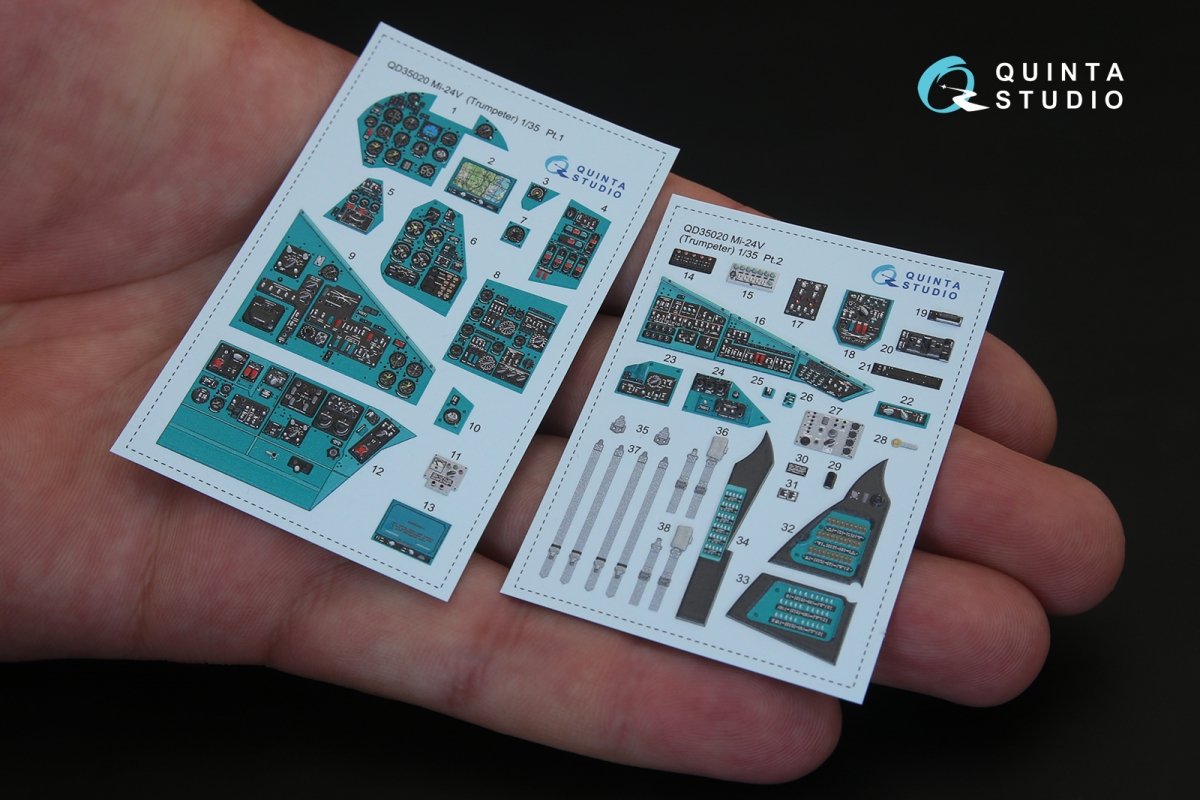 Quinta Studio QD35020 Mi-24V 3D-Printed &amp;amp; colored Interior on decal paper (for Trumpeter kit) 1/35 – Bild 2