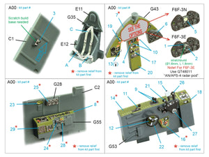 Quinta Studio QD48413 F6F-3E/N Hellcat 3D-Printed &amp;amp; coloured Interior on decal paper (Eduard) 1/48 – zdjęcie 2