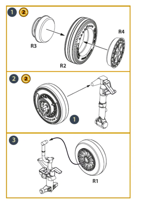 Clear Prop! CPA72163 F-86A wheel set type 1 for CP kits 1/72 – obrázek 3