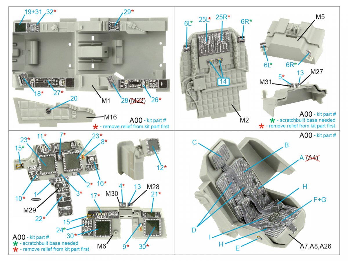 Quinta Studio QD35104 AH-64DI Saraf 3D-Printed &amp;amp; colored Interior on decal paper (Takom) 1/35 – obrázek 2