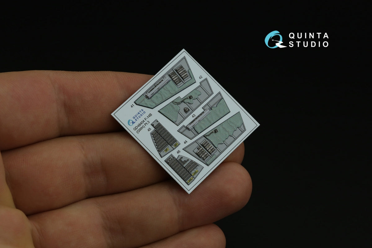 Quinta Studio QD48404 F-14B 3D-Printed &amp;amp; colored Interior on decal paper (GWH) 1/48 – Bild 5