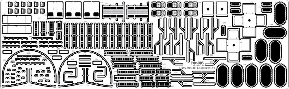 Pontos 22002F1 USS BB-63 Missouri 1945 Detail Up Set (Without wooden deck) 1/200 – imagen 9