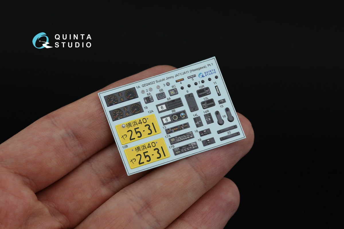 Quinta Studio QD24022 Suzuki Jimny JA71-JA11 3D-Printed colored Interior on decal paper (Hasegawa) 1/24 – obrázek 5