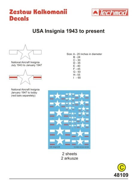 Techmod 48109 - US Insignia 1943 to Present 1/48 – image 2