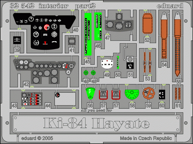 Eduard 32542 Ki-84 Hayate interior 1/32 HASEGAWA – image 2