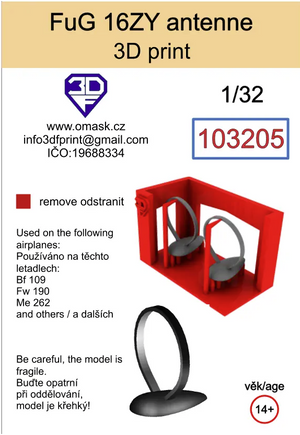 Omask 103205 Fug 16ZY antenna (3D print) 1/32 – obrázek 2