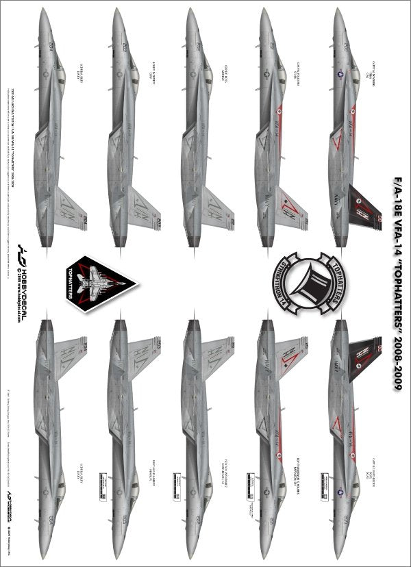 HobbyDecal AL48010V1 F/A-18E Tophatters 2008-2009 1/48 – immagine 3