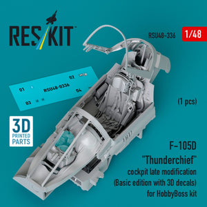 RESKIT RSU48-0336 F-105D « Thunderchief » cockpit modification tardive (édition de base avec décalcomanies 3D) pour kit HobbyBoss (impression 3D) 1/48  – image 2