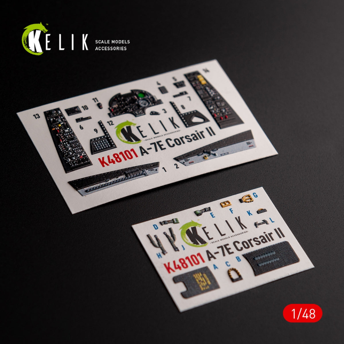 KELIK K48101 A-7E Corsair II- interior 3D decals for HobbyBoss kit 1/48