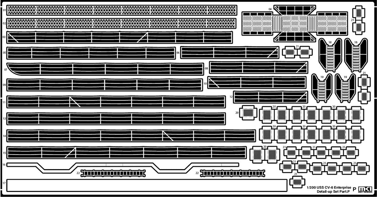 MK1 Design MD-20021 US Navy Aircraft Carrier CV-6 Enterprise Detail Up Parts Dx for Trumpeter 1/200 – Bild 55
